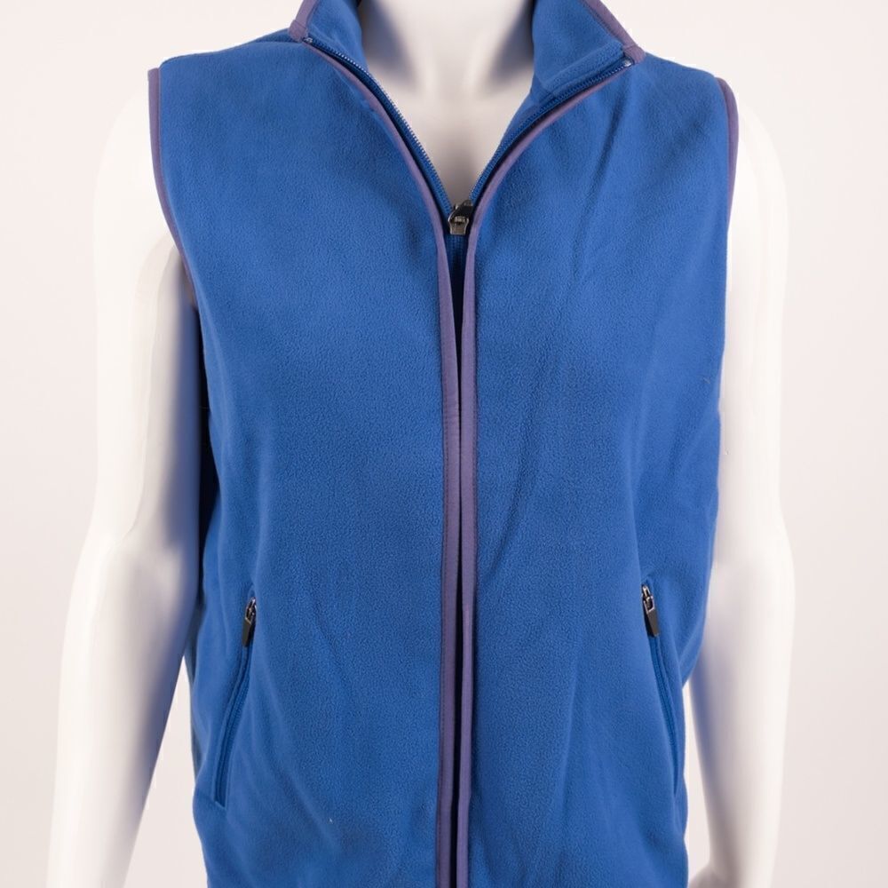 Lands End Fleece Vest Large 14-16 Jacket Blue